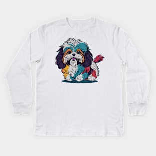 Havanese Portrait Kids Long Sleeve T-Shirt